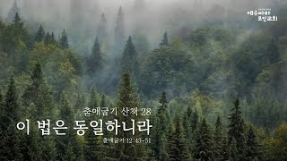 [출애굽기 산책 28] 이 법은 동일하니라 | 출12:43-51 | 예수따라모인교회 수요설교 20240124