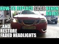 Saab Xenon Bulb Replacement & Headlight Restoration