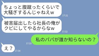 【LINE】懇親会で妊婦の私の腹を蹴った夫の取引先の社長「被害届出せるなら出してみろw」→一切反省しないクズに本気の制裁をした結果www