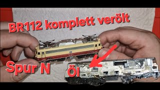 Verölte BR112 von #minitrix das kann doch nicht sein / Modelleisenbahn Spur N / Reinigung der Lok