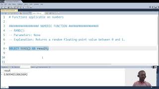 MySQL Numeric functions 16 RAND