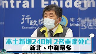 【CNEWS】5/18 本土新增240例 新北中和最多 2名重症死亡