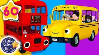Bus Song | Different Types of Buses + More Nursery Rhymes \u0026 Kids Songs | Learn with Little Baby Bum