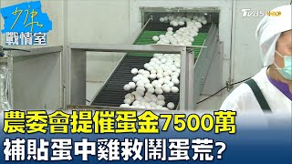 農委會提催蛋金7500萬用完為止 補貼\