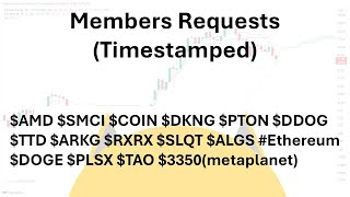 Member's Requests: $AMD $SMCI $COIN $DKNG $PTON $DDOG $TTD $RXRX $ARKG $ETH $DOGE $SLQT and more!