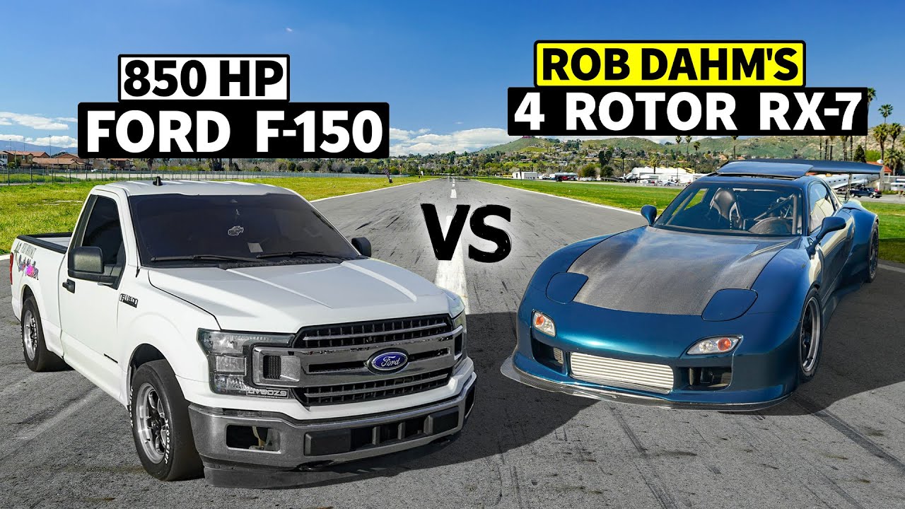850hp F-150 vs Rob Dahm’s ONE-OF-ONE 4-Rotor RX-7 // THIS vs DAHM