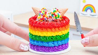 🌈 Rainbow Ice Cream Cake🌈 Beautiful Miniature Rainbow Ice Cream \u0026 Cake Decorating Ideas