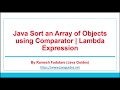 Java Sort an Array of Objects using Comparator | Lambda Expression