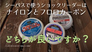 シーバスで使うショックリーダーはナイロンとフロロカーボン、どちらが良いですか？・釣り部屋からの雑談・四方山話１５５