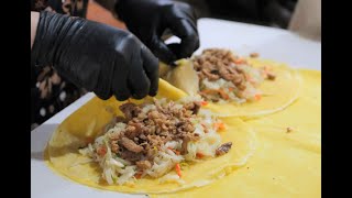 Rare spring rolls with yellow pie crust-Taiwanese street food