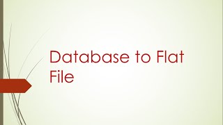 Database to flat file | SSIS for beginners | SSIS