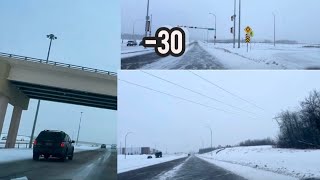 -30 heavy snow fall highway 🌨️