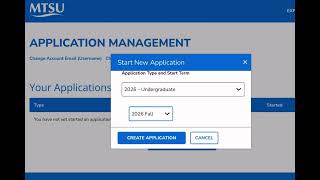 MTSU Admissions Application Tutorial Video