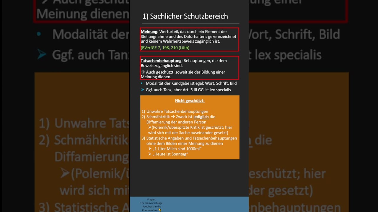 Meinungsfreiheit Art. 5 GG - Schutzbereich - YouTube
