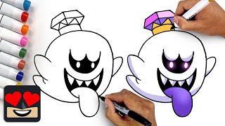 How To Draw King Boo | Luigi's Mansion