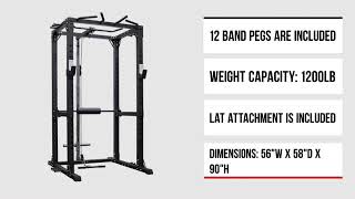 AmStaff Fitness 370 Commercial Power / Squat Rack with Lat/Pull Down   Attachment - fitnessavenue.ca