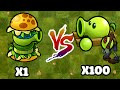 ULTIMATE BURGER SHOOTER vs 100 ZOMBIE RANDOM, Who Will Win? PVZ Hybrid Challenge V2.6.1