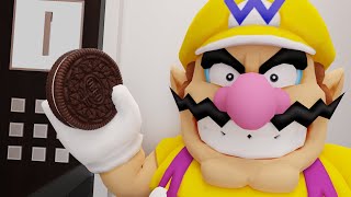 Wario dies in a falling elevator while enjoying Oreos (Animated)