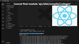 ReactJS error solution for Cannot find module 'ajv/dist/compile/codegen'