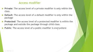 java access and non access modifier for beginner in amharic |private, public , protected video 25