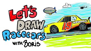 Let's Draw Race Cars with Boris at Noon ET!  How to draw Brandon Jones' Menards Supra NASCAR racecar