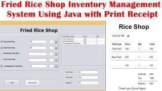 Fried Rice Shop Inventory Management System Using Java with Print Receipt