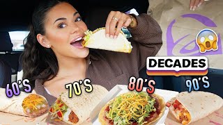 Taco Bell's NEW Decade Menu Taste Test – Popular 60s, 70s, 80s \u0026 90s Menu Items! 🌮