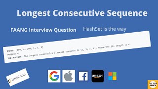LeetCode 128 | Longest Consecutive Sequence (HashSet | Linear Time Complexity Algorithm)