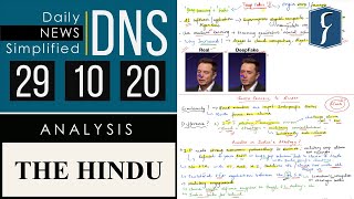 THE HINDU Analysis, 29 October 2020 (Daily News Analysis for UPSC) – DNS