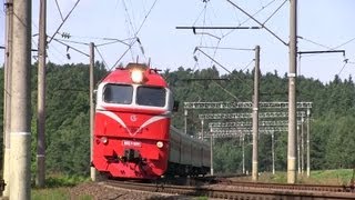 Тепловоз М62К-1091 со скорым поездом / M62K-1091 with a passenger train