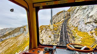 Breathtaking train ride in the Swiss Alps 🇨🇭 Pilatus 4K