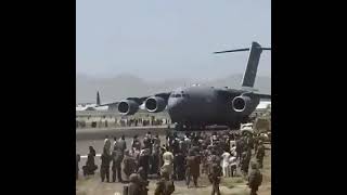 Two USA AH-64Ehelicopters dispersed the crowd,that the C-17would be able to fly to Kabul Afghanistan