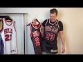 champion pro cut michael jordan chicago bulls 96 97 pinstripe jersey