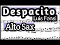 Despacito Alto Sax Sheet Music Backing Track Play Along Partitura