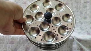 Dharam Paul Traders Steel Mini Idli idly Maker Stand with 4 Plates and 48 Cavities.