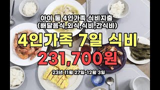 |4인가족식비지출| 한달 60만원살기,4인가족생활비,4인식비지출,4인가족한달식비,4인가족생활비지출,주부브이로그,생활비절약하기,생활비지출, 4인가족식단,가계부브이로그,4인가족가계부