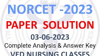 AIIMS NORCET 2023 Paper Solution | Complete Analysis & Answer Key@Vednursingclasses