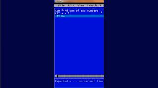 Qbasic program to calculate sum of 2 nos #qbasic #learning