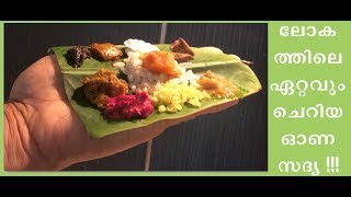 WORLD'S SMALLEST ONAM SADHYA! ലോകത്തിലെ ഏറ്റവും ചെറിയ ഓണസദ്യ!