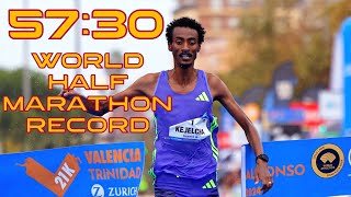 Valencia Half Marathon 2024 | #YomifKejelcha Smashes #WorldHalfMarathonRecord With 57:30