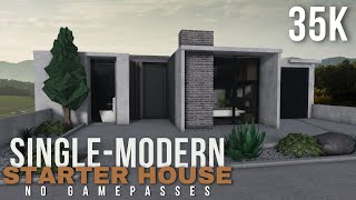 BLOXBURG | 35k Single-Modern Starter House | NO GAMEPASS Speedbuild