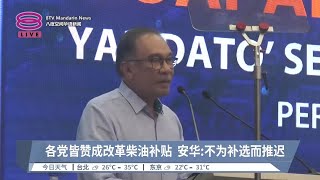 各党皆赞成改革柴油补贴  安华:不为补选而推迟【2024.06.15 八度空间华语新闻】