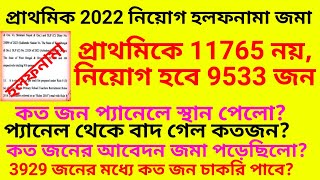 প্রাথমিকে 9533 জনের প্যানেল প্রস্তুত| Primary Recruitment 2022 Merit list| Primary 3929 Case update