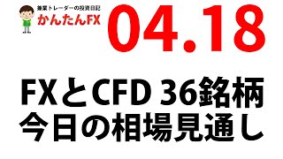 【ゴゴジャン用】かんたんFX：4月18日FXとCFD今日の相場見通し