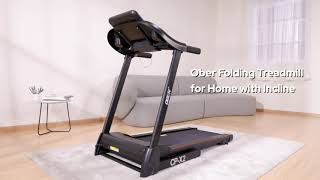Ober Folding Treadmills for Home with Incline Portable Electric Motorized Treadmills