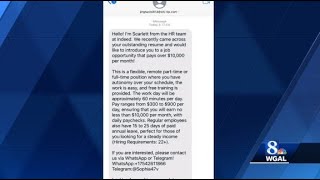 Job scam texts offer easy remote work for high pay