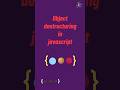 Object destructuring in javascript | #javascript tutorial in 1 minutes #coding #programming