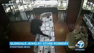 Video: Man smashes jewelry case in SoCal store, runs off with merchandise l ABC7