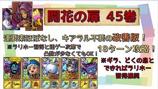 【ドラクエタクト】開花の扉45巻改善版！キアラル不要、運ゲーほぼなしの18ターン攻略！！【解説付き】