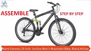 How To Assemble Kent Genesis 29 inch  V2100 Incline Men's Mountain Bike, Black,Yellow